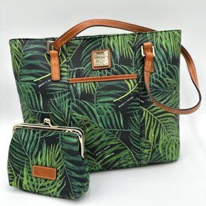 Dooney & Burke Siesta Palm Print Shoulder Bag and Coin Purse